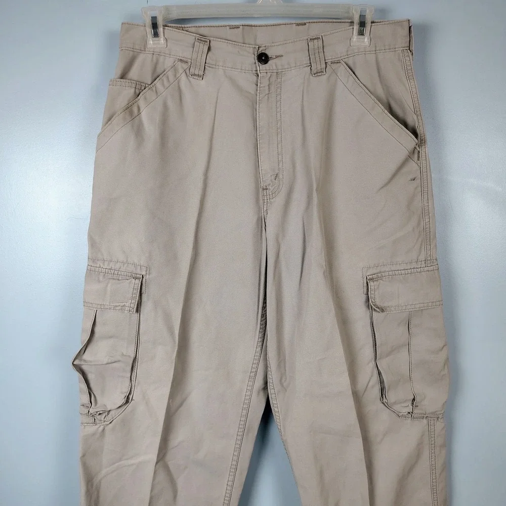 VTG Levis Mens 34x31 Dry Goods Cargo Pants Tan Cotton Canvas Gorpcore Workwear
